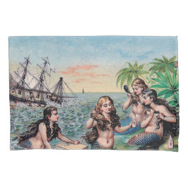 Funda De Cojín Antigüedad de Sirena Mágica Océano Náutico