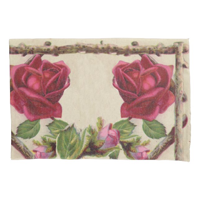 Funda De Cojín Antigüedad victoriana antigua rosa rústica (Anverso)