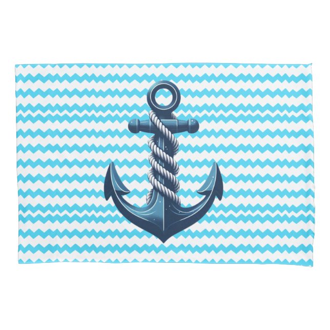 Funda De Cojín Anuncio azul con olas azules (Anverso)