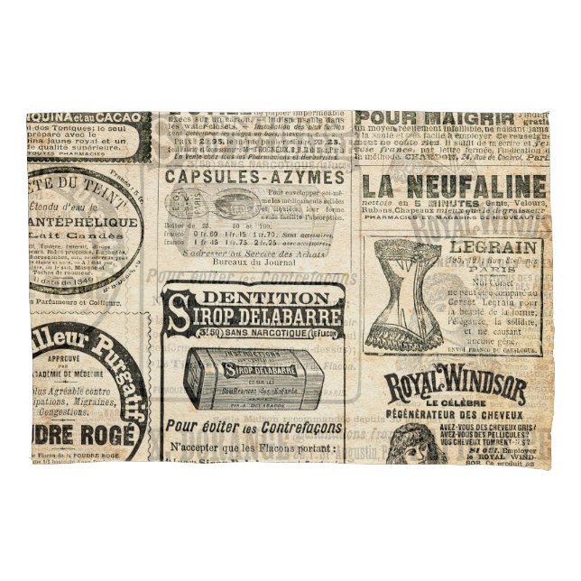 Funda De Cojín Anuncio de periódico francés de 1897 (Anverso)
