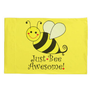 Funda De Cojín Apenas el amarillo impresionante de la abeja