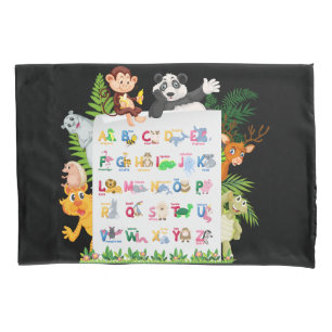 Funda De Cojín Aprender Alfabetización y Educación de Animales