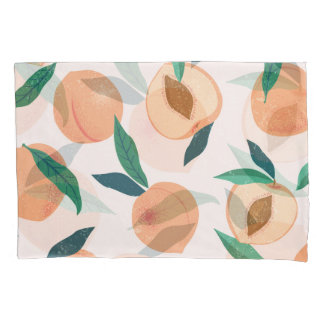 Funda De Cojín Apricot De Peach: Patrón Tropical Sin Marea.
