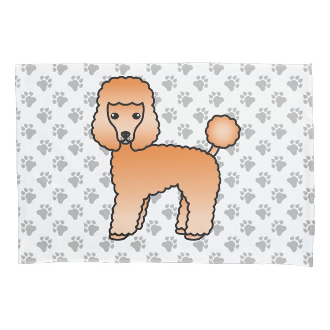 Funda De Cojín Apricot Toy Poodle Cute Cartojo Perro (Anverso)