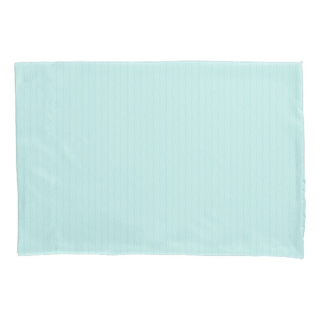 Funda De Cojín Aqua Blue Turquoise Verde azulada Chevron Blanco (Anverso)