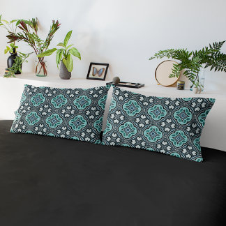 Funda De Cojín Aqua Turquoise Verde azulado Azul Verde Azul Arte