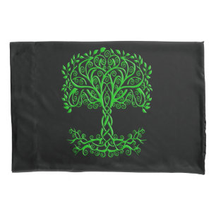 Funda De Cojín Árbol Celta Verde De La Vida