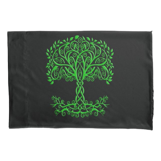 Funda De Cojín Árbol Celta Verde De La Vida (Anverso)