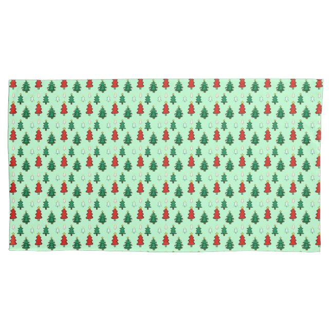 Funda De Cojín Árbol de Navidad con estrella de patrón ininterrum (Anverso)