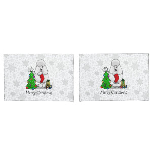 Funda De Cojín Árbol de navidad de moras 2 caniche (blanco)