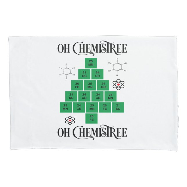 Funda De Cojín Árbol de Navidad Química (Anverso)