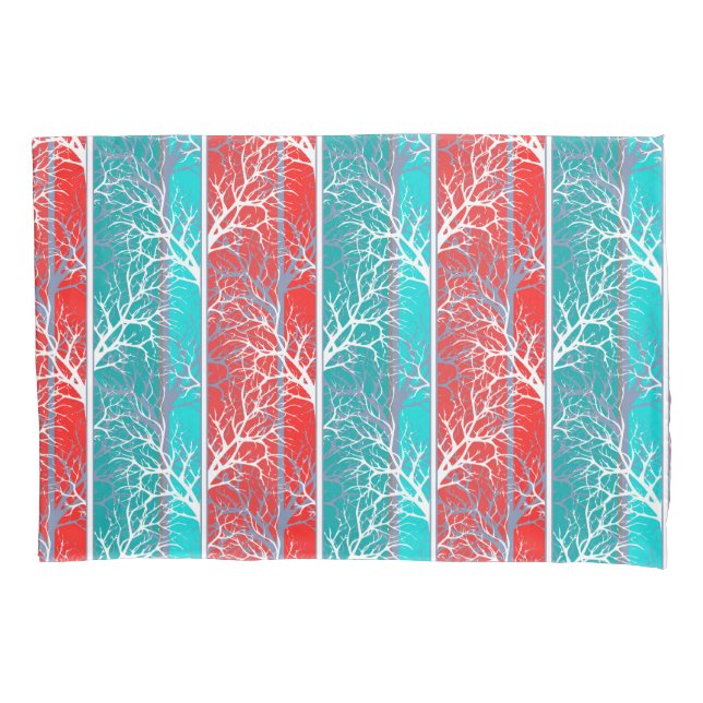 Funda De Cojín Árboles abstractos sin foco ramifican línea roja d (Anverso)