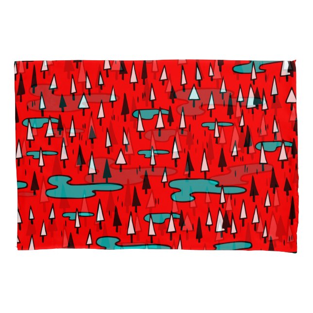 Funda De Cojín Árboles de mano libre: patrón de Navidades escandi (Anverso)