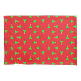Funda De Cojín Árboles de Navidad en rojo