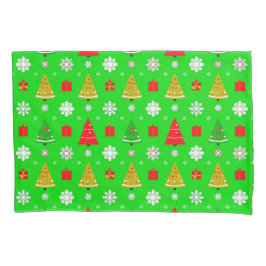 Funda De Cojín Árboles de Navidad y copos de nieve