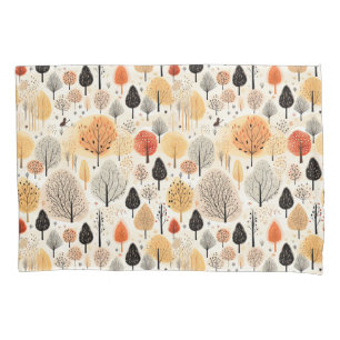 Funda De Cojín Árboles de otoño caprichosos dibujando patrón nara