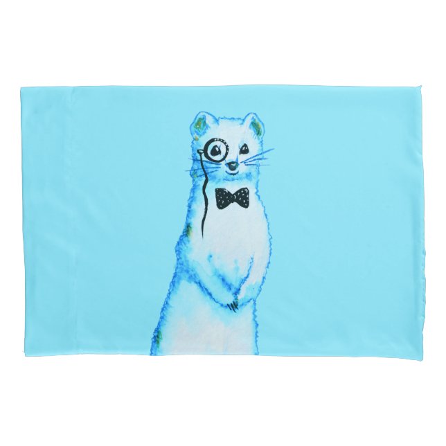 Funda De Cojín Arca blanca Ermine Cute Ferret Lover Art (Anverso)