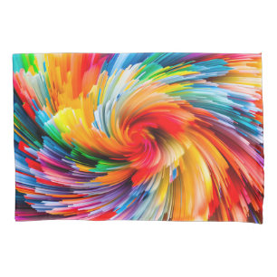 Funda De Cojín Arcoíris Abstracto Tornado Vibrante Moderno