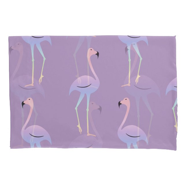 Funda De Cojín Arcoiris Flamingo: Colorido Patrón Sin Mar. (Anverso)