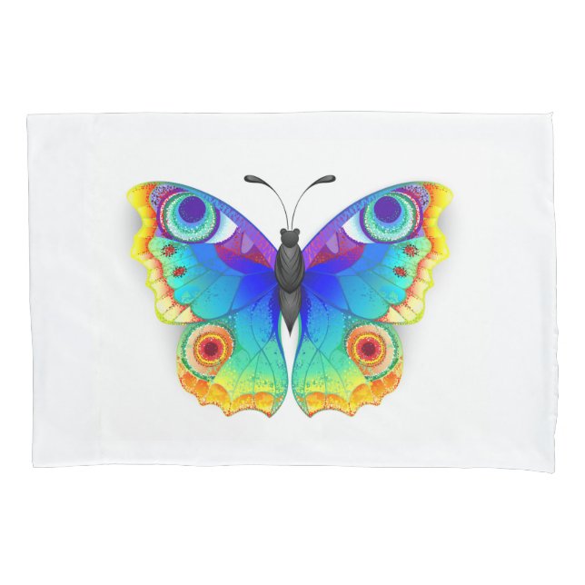 Funda De Cojín Arcoiris mariposa Peacock Eye (Anverso-izquierdo)