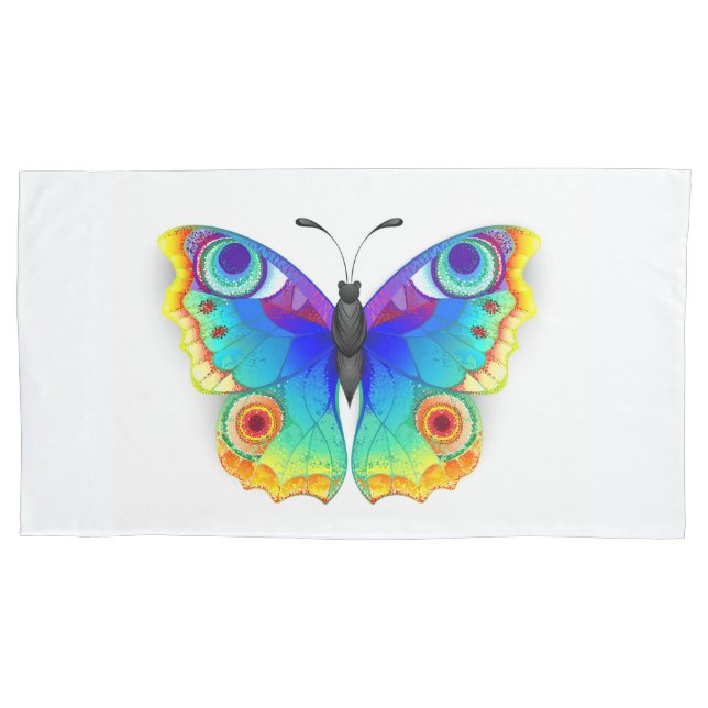 Funda De Cojín Arcoiris mariposa Peacock Eye (Anverso)