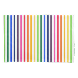 Funda De Cojín Arcoiris y rayas blancas