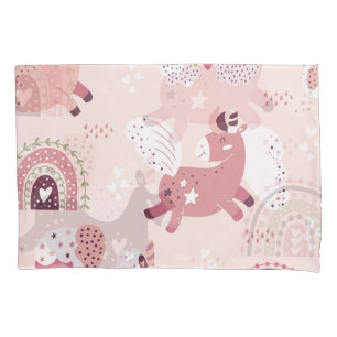 Funda De Cojín Arcos de lluvia de Unicornios: Pastel de fondo mág