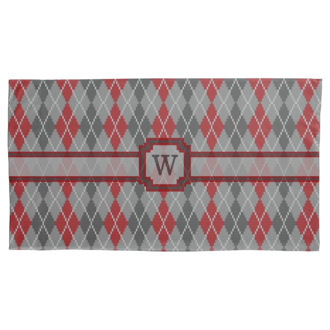 Funda de cojín Argyle Cenizas y Brasas (Anverso)
