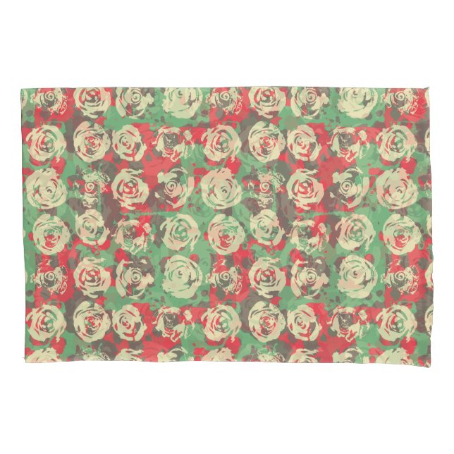 Funda De Cojín Armonía de tinta y Rosas - Patrón sin foco (Anverso)