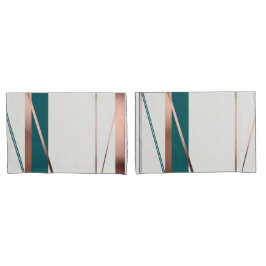 Funda De Cojín Armonía Verde azulada y Resumen de Cobre minimalis