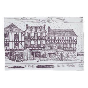 Funda De Cojín Arquitectura Rue St. Mathieu Quimper, Bretaña