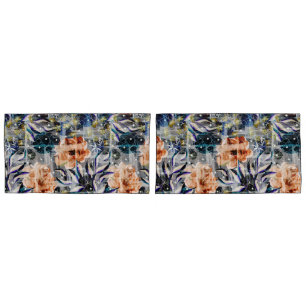 Funda De Cojín Arreglo floral de Grunge.