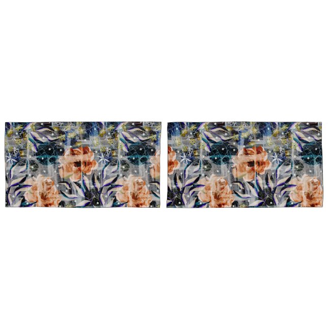 Funda De Cojín Arreglo floral de Grunge. (Anverso - Set)