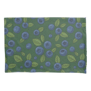 Funda De Cojín Arroz azul en verde oscuro