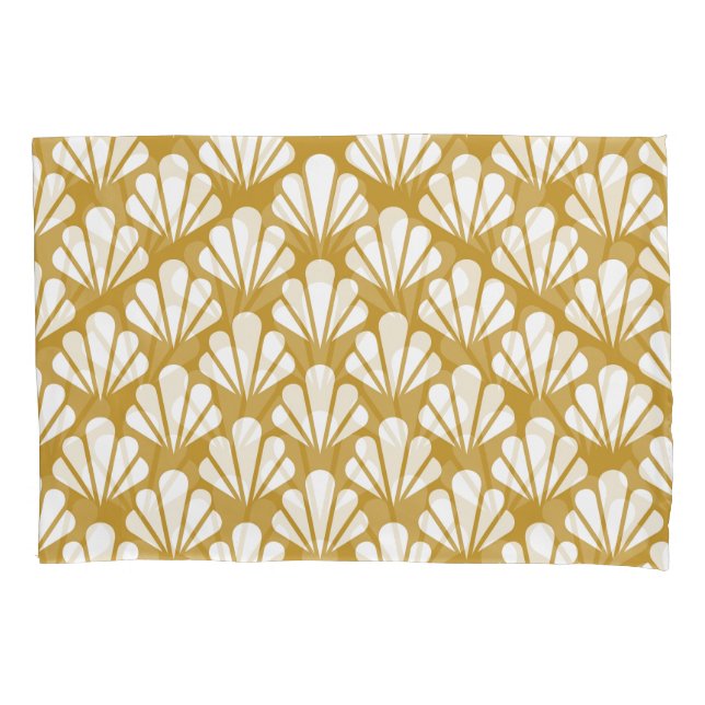 Funda De Cojín Art Deco, con un patrón geométrico floral sin cost (Anverso)