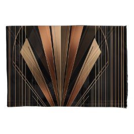 Funda De Cojín Art Deco Metallic Geometric Elegance
