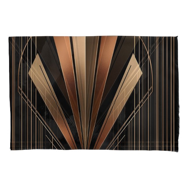 Funda De Cojín Art Deco Metallic Geometric Elegance (Anverso)