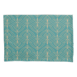 Funda De Cojín Art Deco pattern with gold geometric shapes 