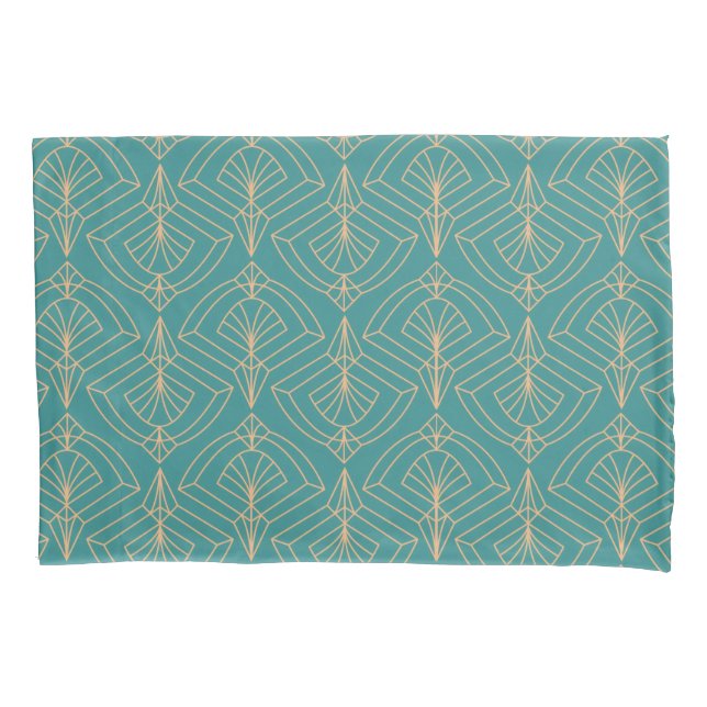 Funda De Cojín Art Deco pattern with gold geometric shapes  (Anverso-izquierdo)