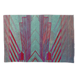 Funda De Cojín Art Nouveau, rojo, verde azulado, verde, vintage, 