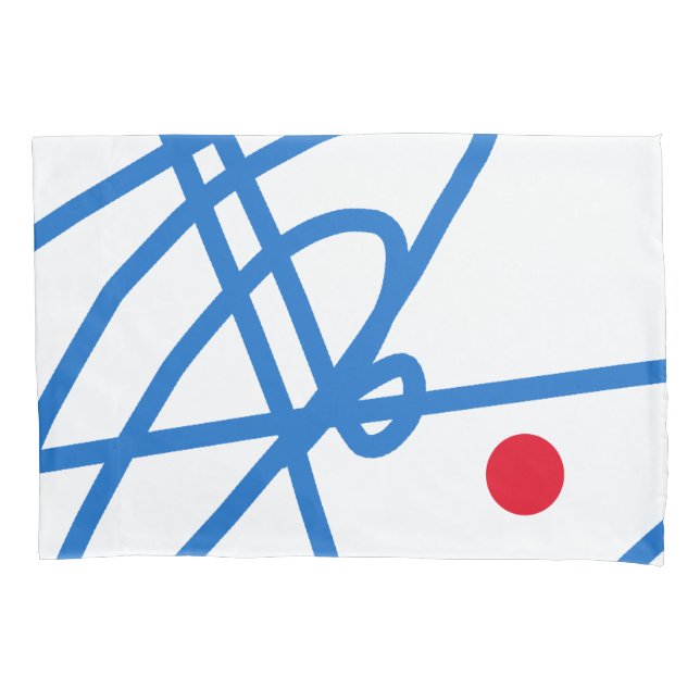 Funda De Cojín Arte abstracto azul rojo blanco (Anverso)