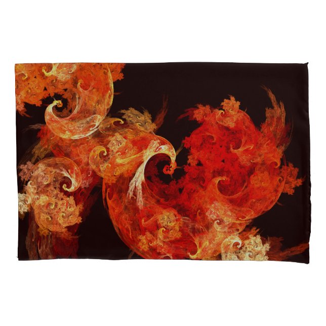 Funda De Cojín Arte abstracto de aves de fuego bailando (Anverso)