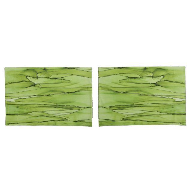 Funda De Cojín Arte abstracto verde peridoto (Anverso - Set)