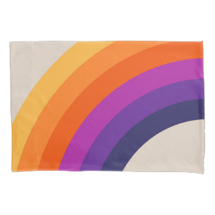 Funda De Cojín Arte de arcoiris de estilo retro colorido