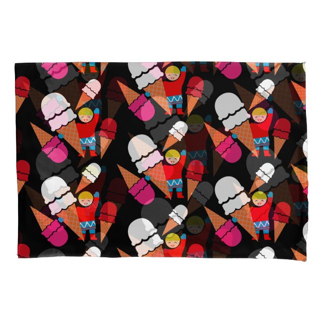 Funda De Cojín Arte De Helado Retro Vintage (Anverso-izquierdo)