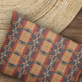 Funda De Cojín Arte de mosaico tribal azul Verde azulado de color