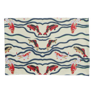 Funda De Cojín Arte Deco Colorido Pez Carpín Natación Decoración 