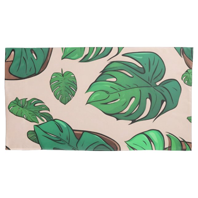 Funda De Cojín Arte del patrón de macetas de la planta de Monster (Anverso)