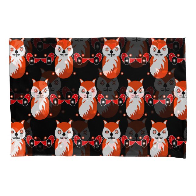 Funda De Cojín Arte folclórico escandinavo de Fox (Anverso-izquierdo)