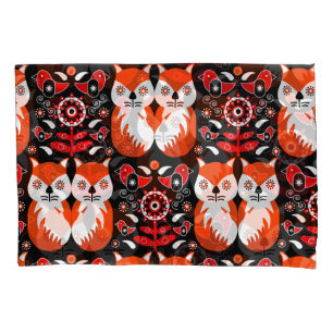 Funda De Cojín Arte folclórico escandinavo de Fox